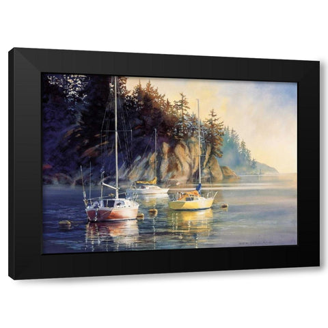 Sunrise Black Modern Wood Framed Art Print with Double Matting by Holland, Kiff