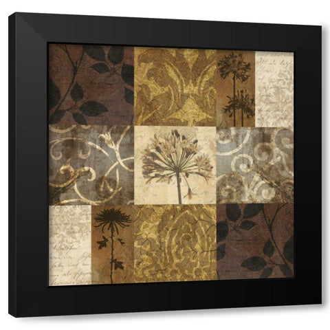 Floral and Still Life Nine Patch Black Modern Wood Framed Art Print with Double Matting by Mallett, Keith