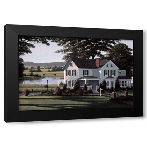 The Country Inn Black Modern Wood Framed Art Print with Double Matting by Saunders, Bill