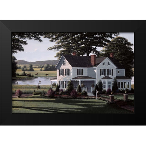 The Country Inn Black Modern Wood Framed Art Print by Saunders, Bill