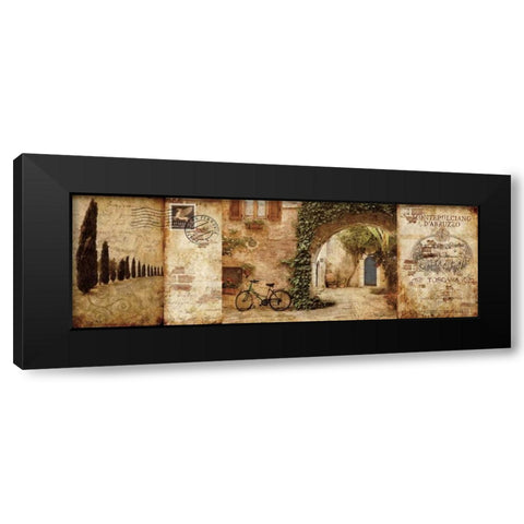 Tuscan Courtyard Black Modern Wood Framed Art Print with Double Matting by Mallett, Keith