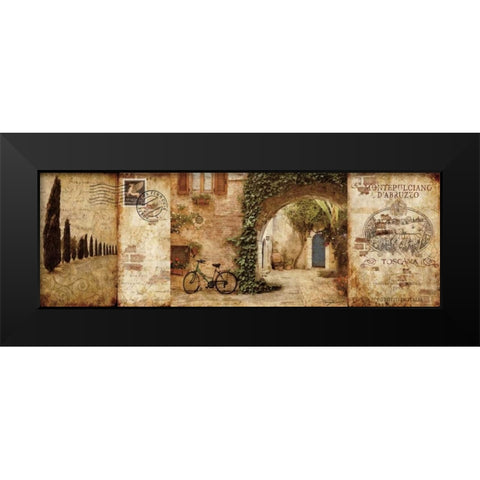 Tuscan Courtyard Black Modern Wood Framed Art Print by Mallett, Keith
