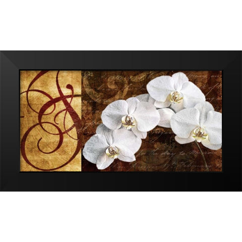Moonlit Orchids Black Modern Wood Framed Art Print by Mallett, Keith
