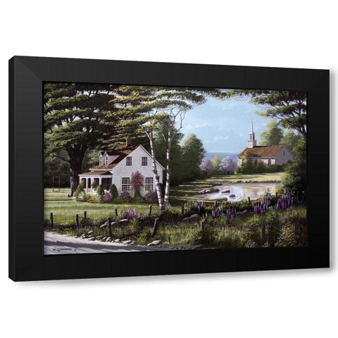 Wildflowers Black Modern Wood Framed Art Print by Saunders, Bill