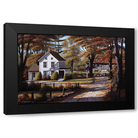 Rustling Leaves Black Modern Wood Framed Art Print with Double Matting by Saunders, Bill