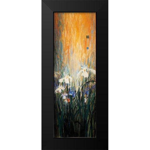 Golden Winged Garden I Black Modern Wood Framed Art Print by Li-Leger, Don
