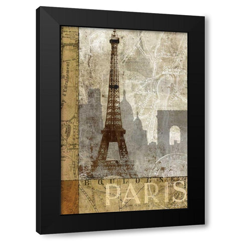 April in Paris Black Modern Wood Framed Art Print with Double Matting by Mallett, Keith