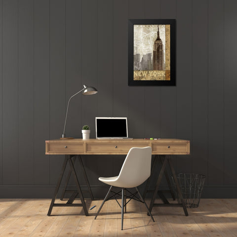 Autumn in New York Black Modern Wood Framed Art Print by Mallett, Keith