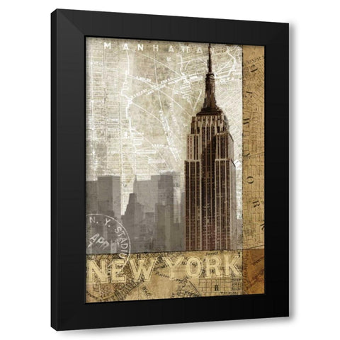 Autumn in New York Black Modern Wood Framed Art Print with Double Matting by Mallett, Keith