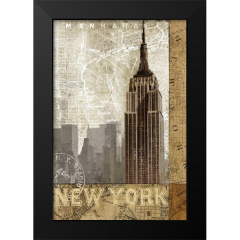 Autumn in New York Black Modern Wood Framed Art Print by Mallett, Keith
