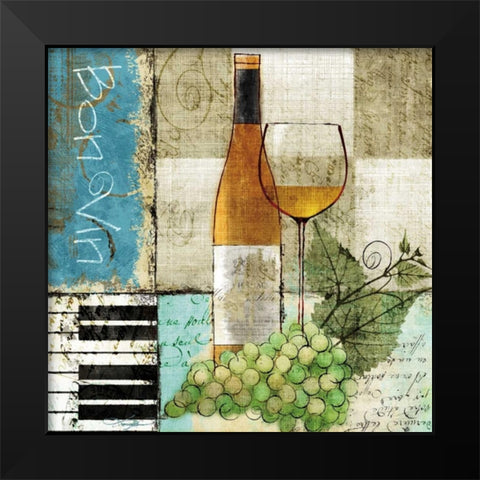 Bon Vin Black Modern Wood Framed Art Print by Mallett, Keith