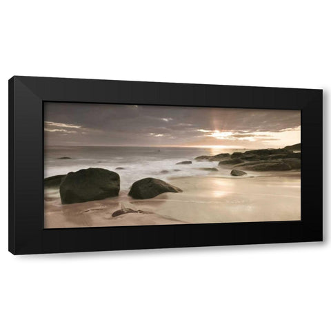 Midnight Sunset Black Modern Wood Framed Art Print by Frank, Assaf