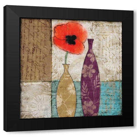 Le Pavot Rouge Black Modern Wood Framed Art Print by Mallett, Keith