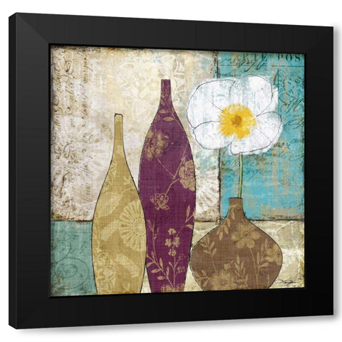 Le Pavot Blanc Black Modern Wood Framed Art Print with Double Matting by Mallett, Keith
