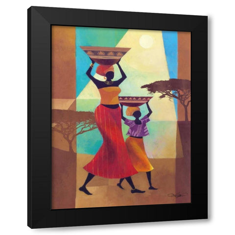 Mothers Helper Black Modern Wood Framed Art Print with Double Matting by Mallett, Keith