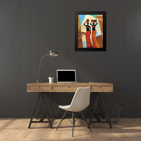 Sisters Black Modern Wood Framed Art Print by Mallett, Keith
