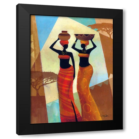 Sisters Black Modern Wood Framed Art Print with Double Matting by Mallett, Keith