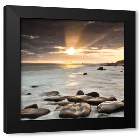 Nordic Sunset Black Modern Wood Framed Art Print with Double Matting by Frank, Assaf