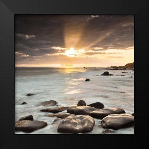 Nordic Sunset Black Modern Wood Framed Art Print by Frank, Assaf