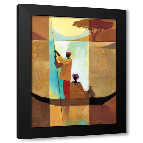 On the River II Black Modern Wood Framed Art Print with Double Matting by Mallett, Keith