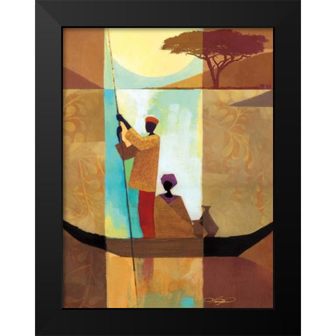 On the River II Black Modern Wood Framed Art Print by Mallett, Keith
