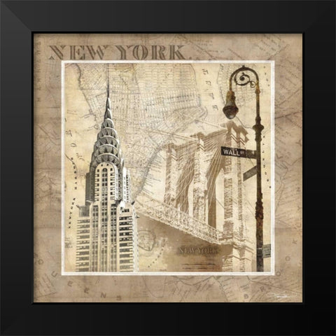 New York Serenade Black Modern Wood Framed Art Print by Mallett, Keith