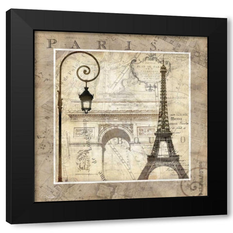 Paris Holiday Black Modern Wood Framed Art Print with Double Matting by Mallett, Keith