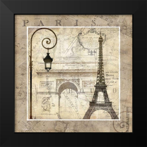Paris Holiday Black Modern Wood Framed Art Print by Mallett, Keith