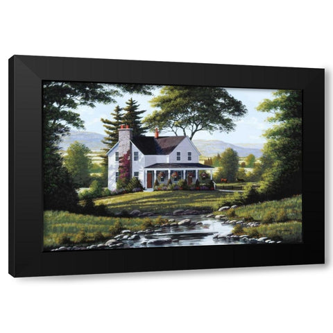 Serenity Black Modern Wood Framed Art Print by Saunders, Bill