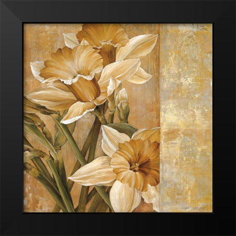 Champagne Daffodils I Black Modern Wood Framed Art Print by Thompson, Linda