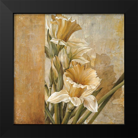 Champagne Daffodils II Black Modern Wood Framed Art Print by Thompson, Linda