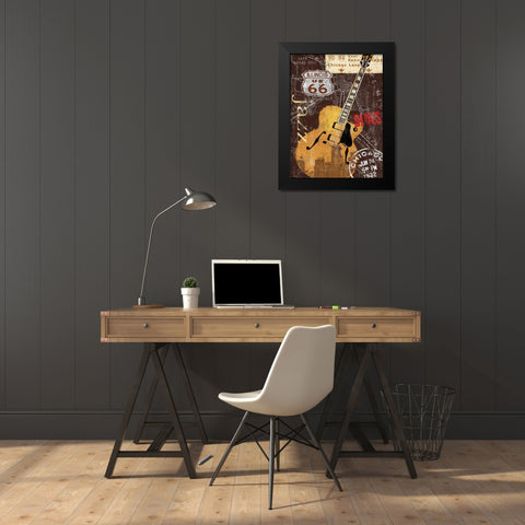 Chi-town Black Modern Wood Framed Art Print by Mallett, Keith