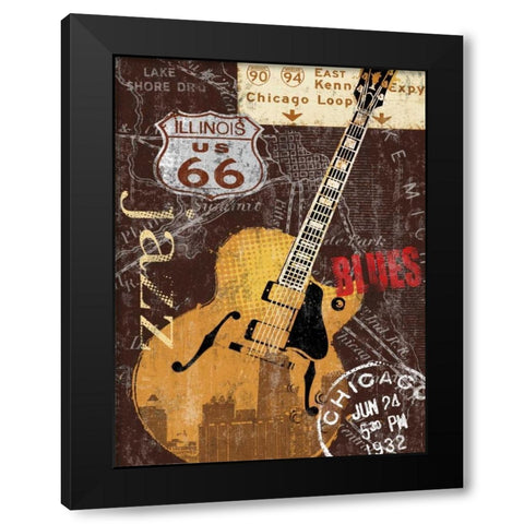 Chi-town Black Modern Wood Framed Art Print with Double Matting by Mallett, Keith