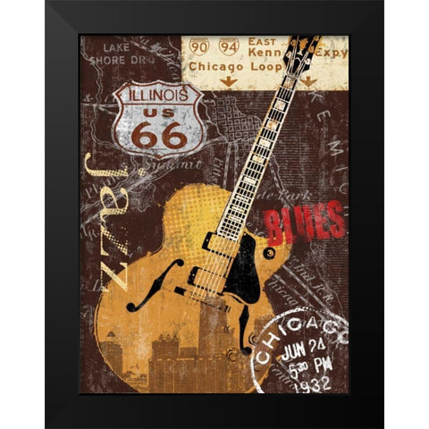 Chi-town Black Modern Wood Framed Art Print by Mallett, Keith