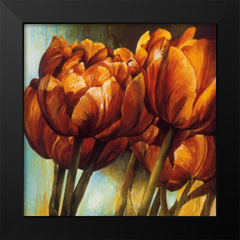 Floral Radiance I Black Modern Wood Framed Art Print by Thompson, Linda