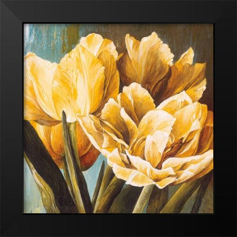 Floral Radiance II Black Modern Wood Framed Art Print by Thompson, Linda