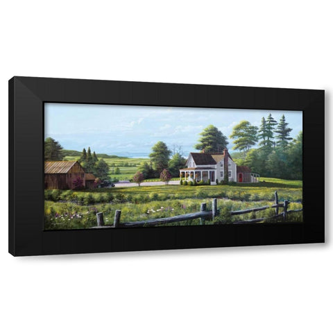 Hanging Basket Black Modern Wood Framed Art Print by Saunders, Bill