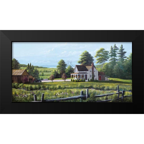Hanging Basket Black Modern Wood Framed Art Print by Saunders, Bill