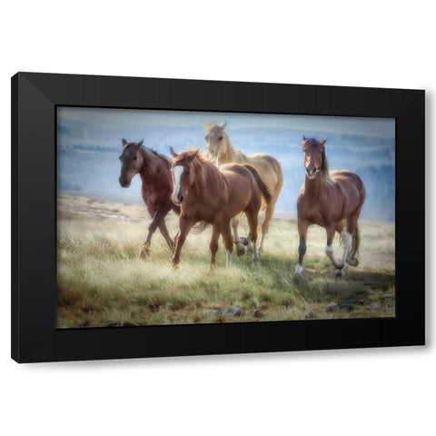 Morning Stroll Black Modern Wood Framed Art Print by Caro, Wendy