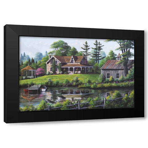 Reflections of Spring Black Modern Wood Framed Art Print with Double Matting by Saunders, Bill