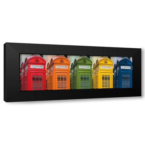 Hello London Black Modern Wood Framed Art Print by Frank, Assaf