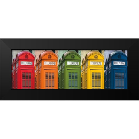 Hello London Black Modern Wood Framed Art Print by Frank, Assaf