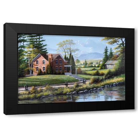 Fields of Gold and Green Black Modern Wood Framed Art Print with Double Matting by Saunders, Bill