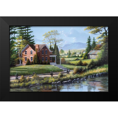 Fields of Gold and Green Black Modern Wood Framed Art Print by Saunders, Bill