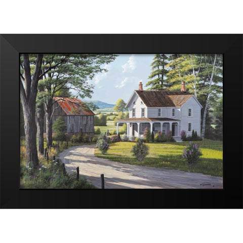 Old Friends Black Modern Wood Framed Art Print by Saunders, Bill