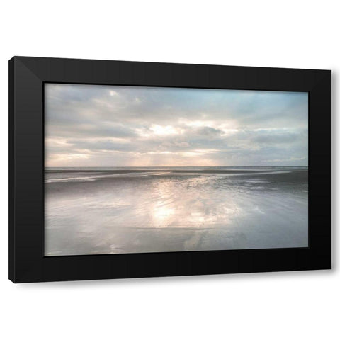 Silver Sands Black Modern Wood Framed Art Print by Frank, Assaf