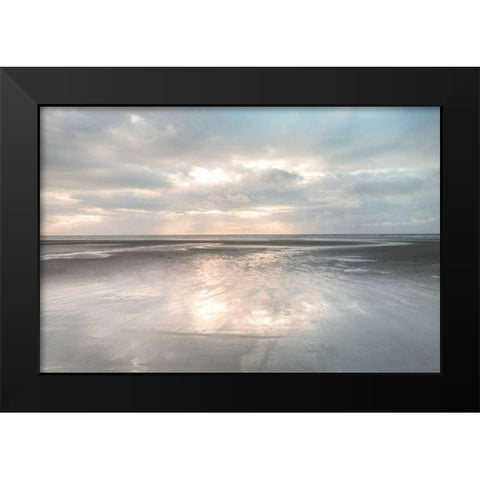 Silver Sands Black Modern Wood Framed Art Print by Frank, Assaf