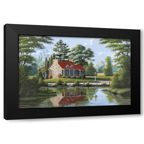 Summer Breeze Black Modern Wood Framed Art Print with Double Matting by Saunders, Bill