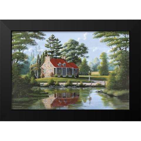 Summer Breeze Black Modern Wood Framed Art Print by Saunders, Bill