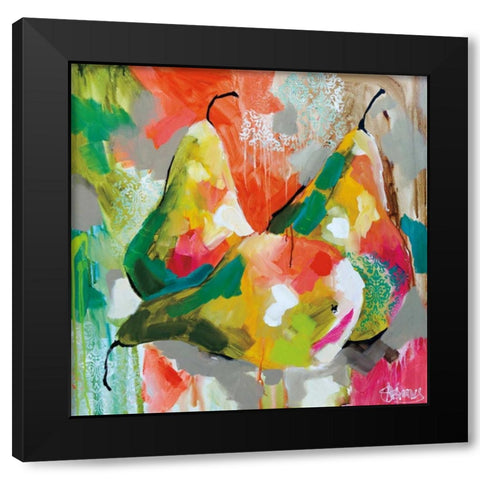 Sunlit Pears Black Modern Wood Framed Art Print by Brooks, Amanda J.